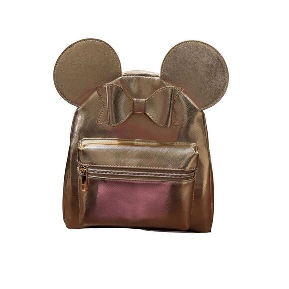 NWT mini Disney's Minnie Mouse Bow & Ears gold Backpack - Picture 1 of 4